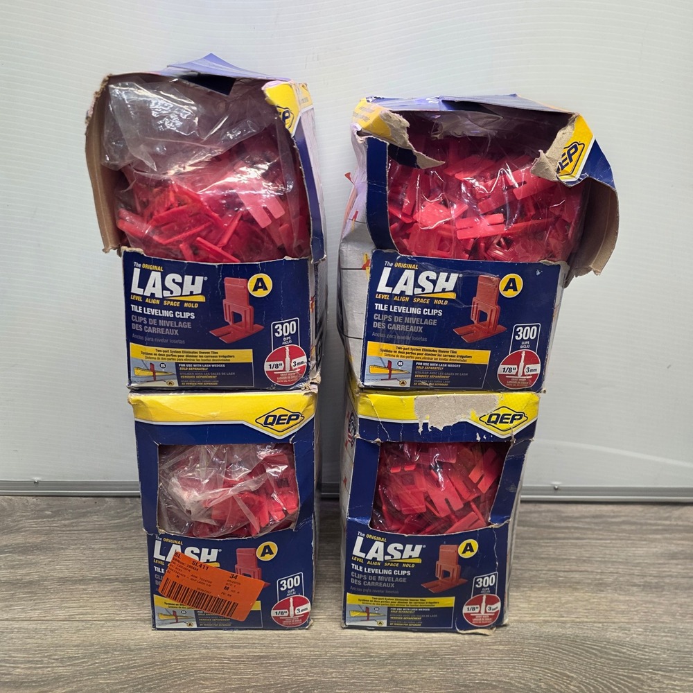 QEP LASH Tile Leveling Clips 1/8 Inch 3mm Bulk 1200 Total Red Part A